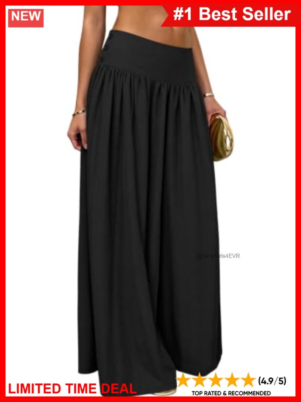 Wide Leg Palazzo Pants High Rise Smocked Waist Dressy Loose Fit Trousers